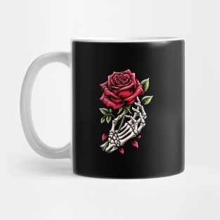 Skeleton Hand Rose Graphic - Gothic Love & Romance Mug